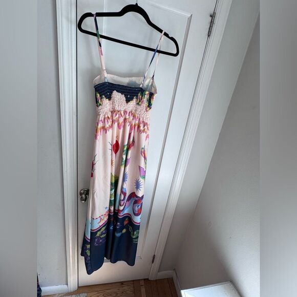 🌟 Alemais Inspired Seeker Print Dress – Whimsical Mythical Motif + Smocked Back - Picture 3 of 6